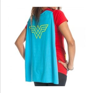 DC Comic Girls Wonder Woman Glitter V-neck Tee